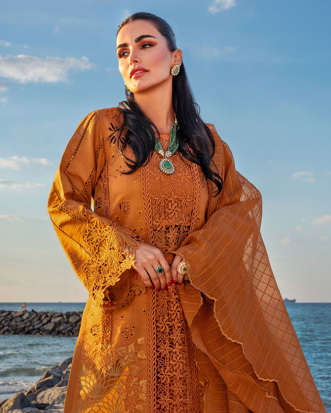 Rang Rasiya - Schiffli Embroidered Ayla's Atelier